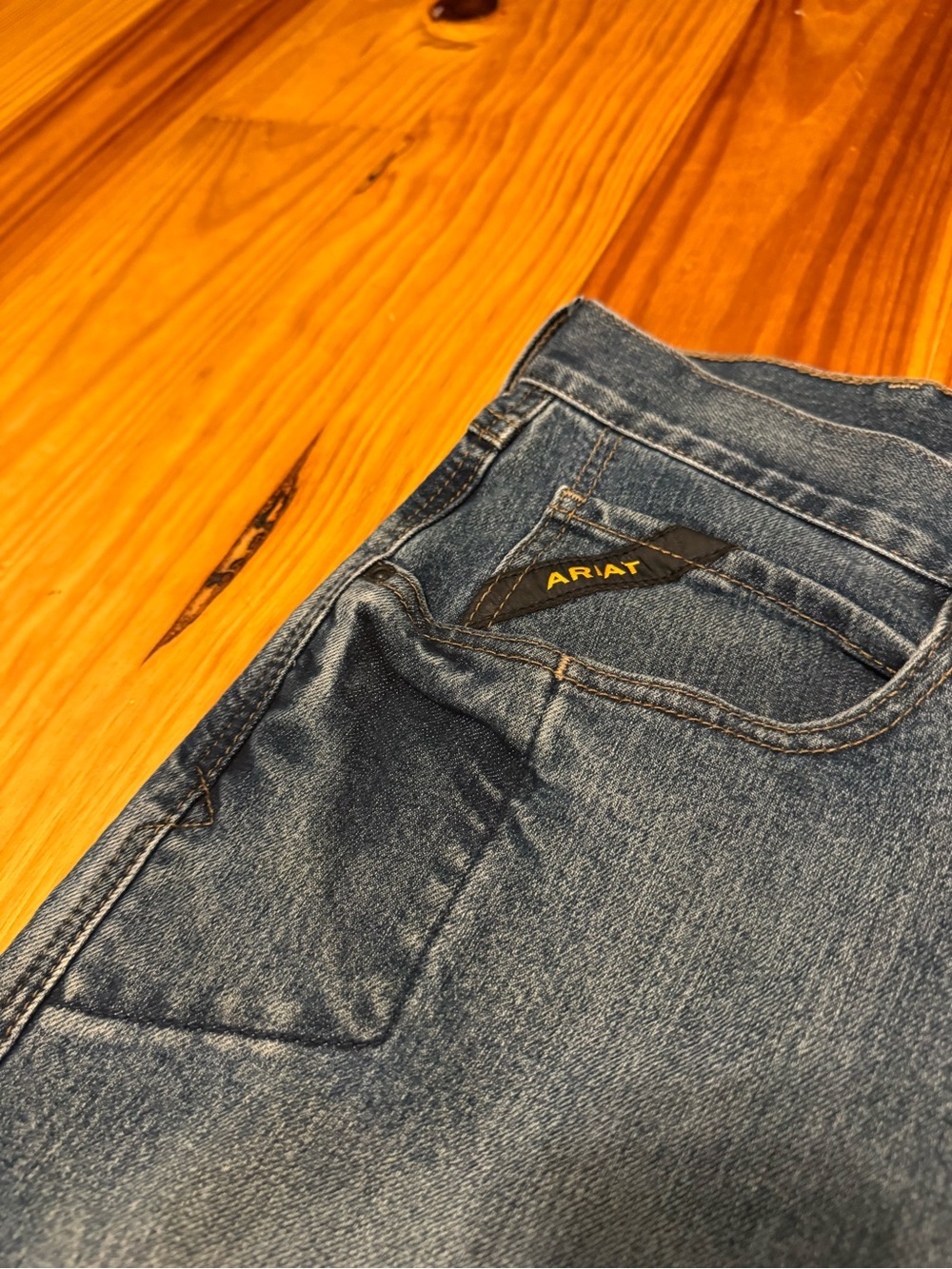 ARIAT Jeans Rebar M4 Mens 36/30 Relaxed Boot Denim Phantom Wash Work Wear (2) - Picture 5 of 14